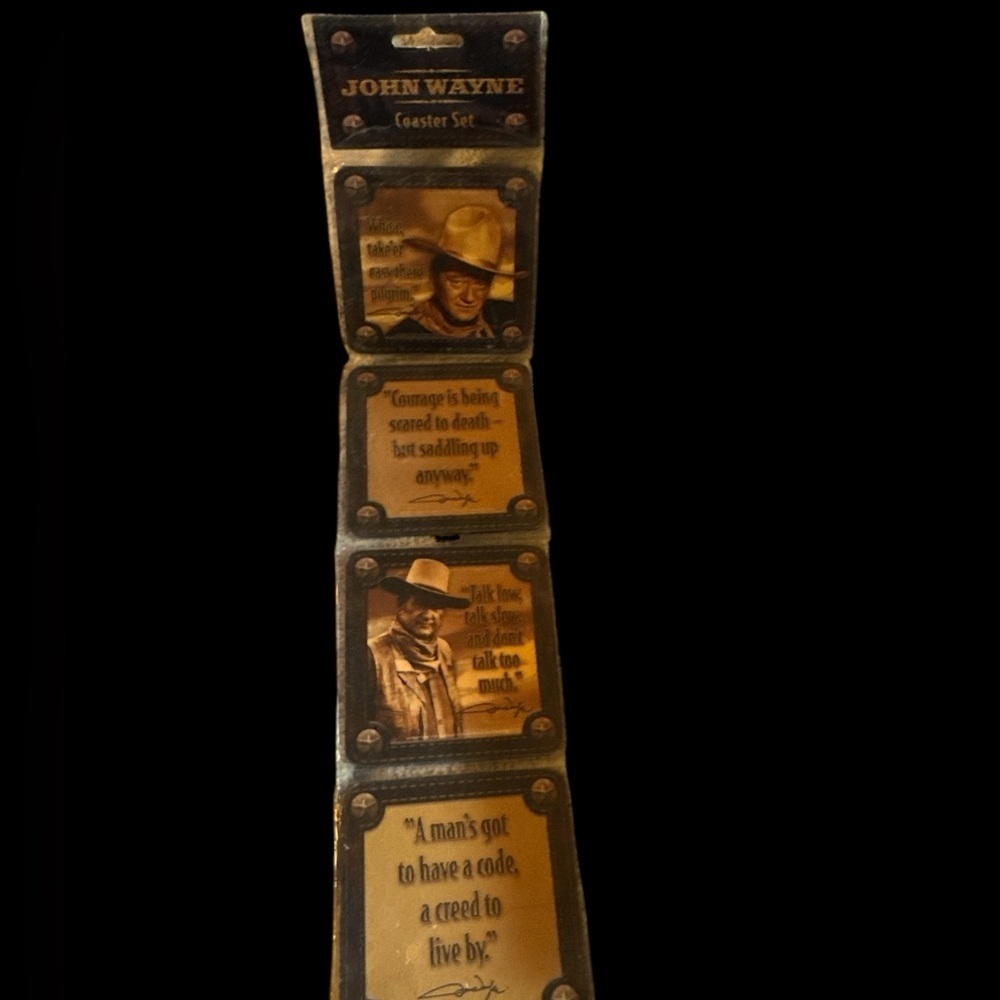 John Wayne Cork Backed Coaster Set (4) NWT